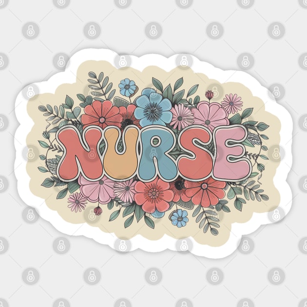 Floral Nurse Design Sticker by Luvv Designs